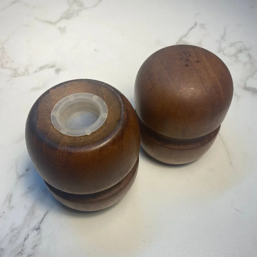 Wooden Salt and Pepper Shakers Set of 2